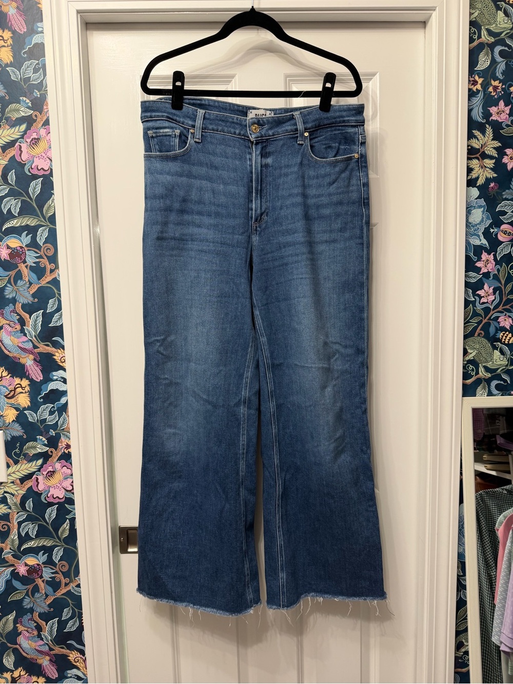 PAIGE Anessa Full Length Medium Wash Wide-Leg Women’s Jeans
